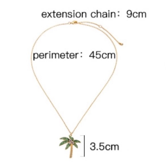 PALM TREE CRYSTAL PENDANT NECKLACE - Picture 5 of 5